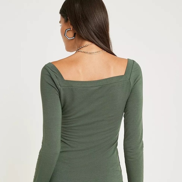Urban Outfitters Mariella Bodycon Dress Green Long Sleeves Size Small - Picture 8 of 8